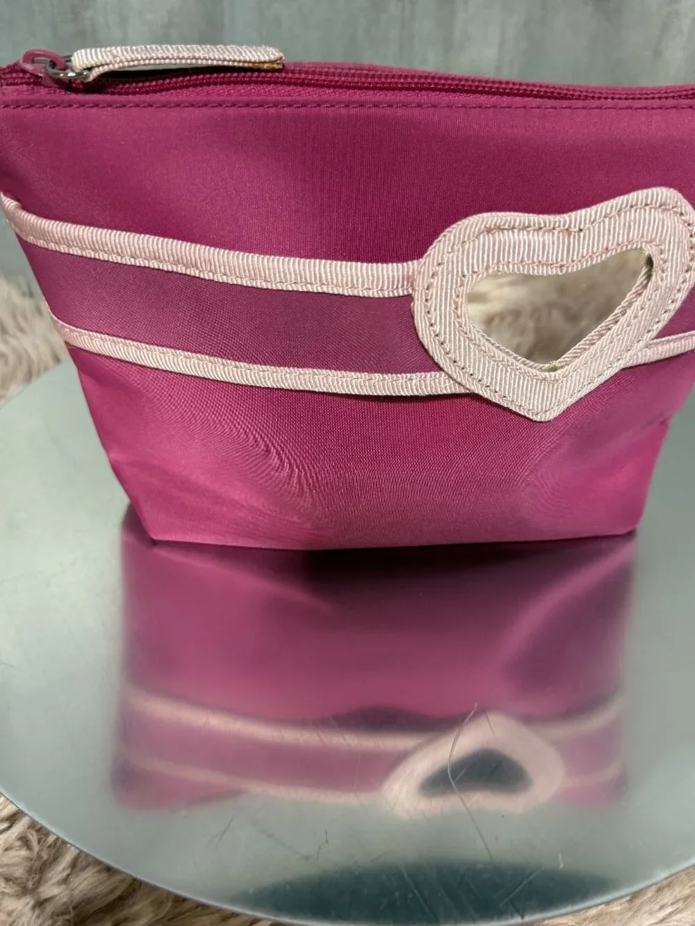 EUC Cosmetic bag with heart mirror - Pink